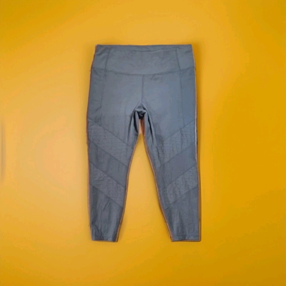 Members Mark Gray Moto Pocket Leggings XXL 24.5 Inseam Active Athletic Wear-image
