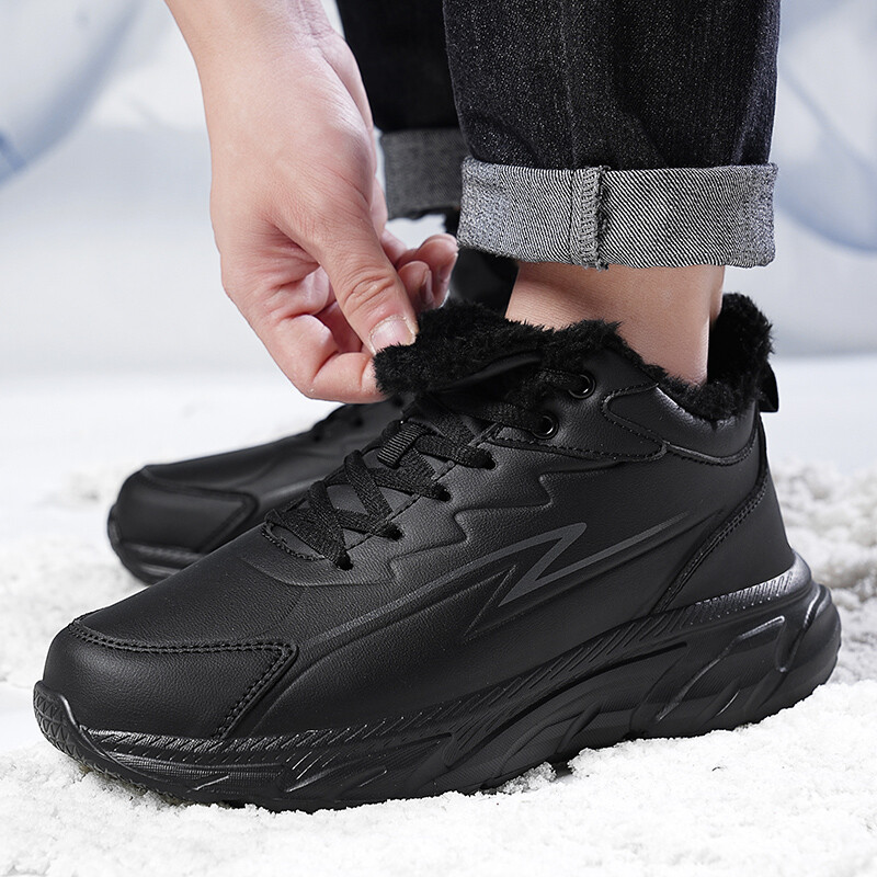 Men's Sneakers Fashion Winter Fur Lined Running Tennis Casual Shoes for Walking