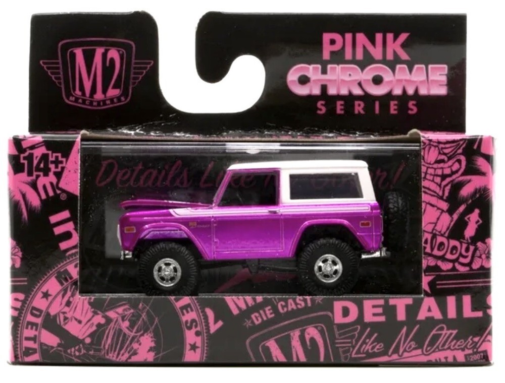 M2 MACHINES 1976 FORD BRONCO PINK CHROME SERIES
