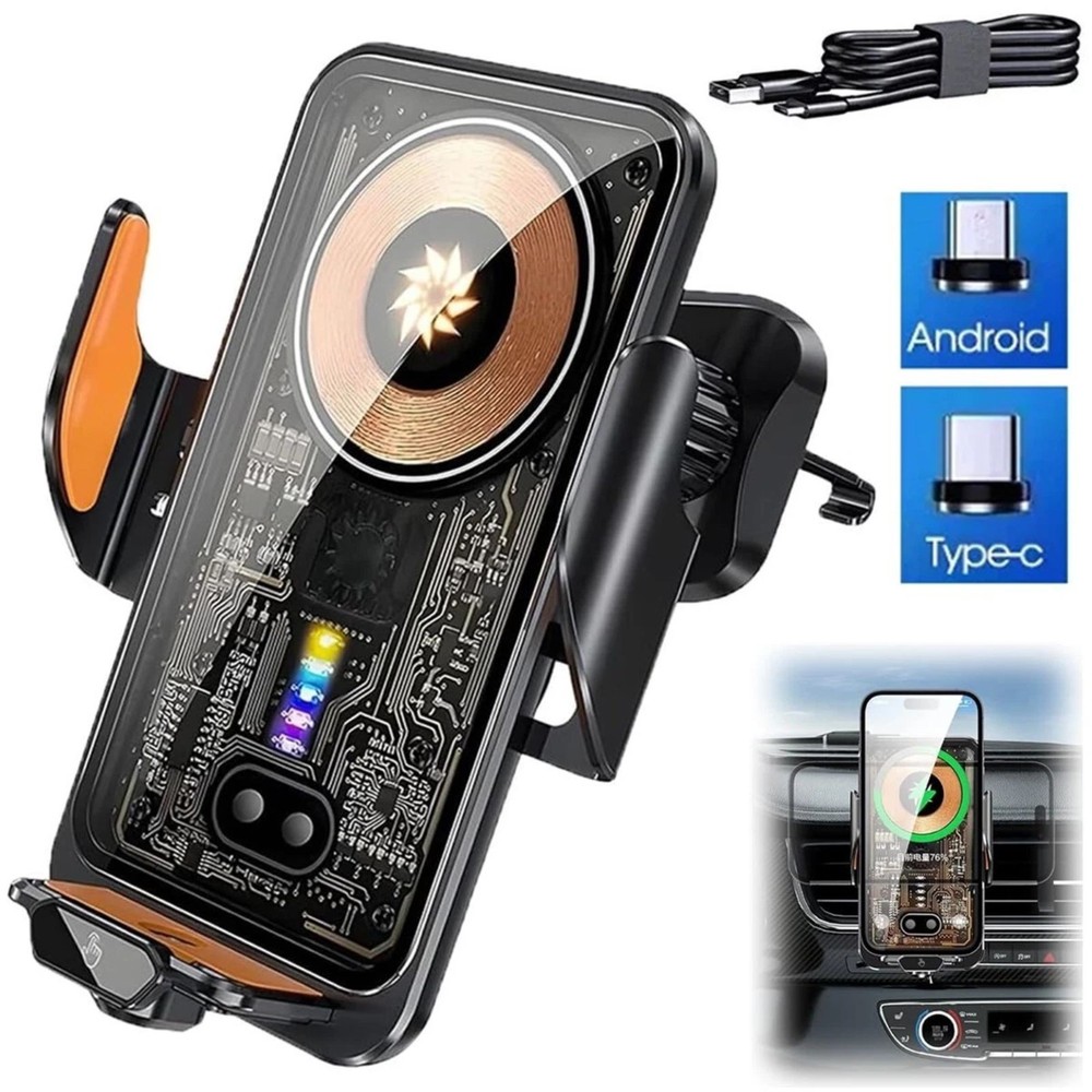 66W Fast Wireless Car Charger Automatic Clamping Mount Air Vent Phone Holder