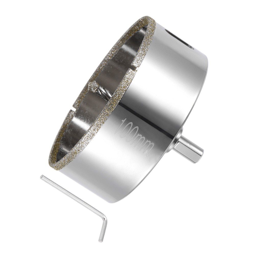 Diamond Hole Saws Glass Drill Bits 100mm with Center Guide Drill Bit Zinc Plated