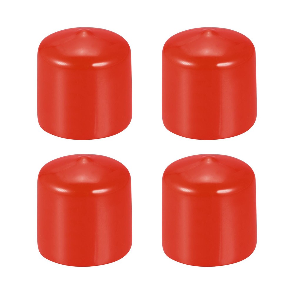 4-Pack 45mm ID Red Rubber Bolt Thread Protector End Caps