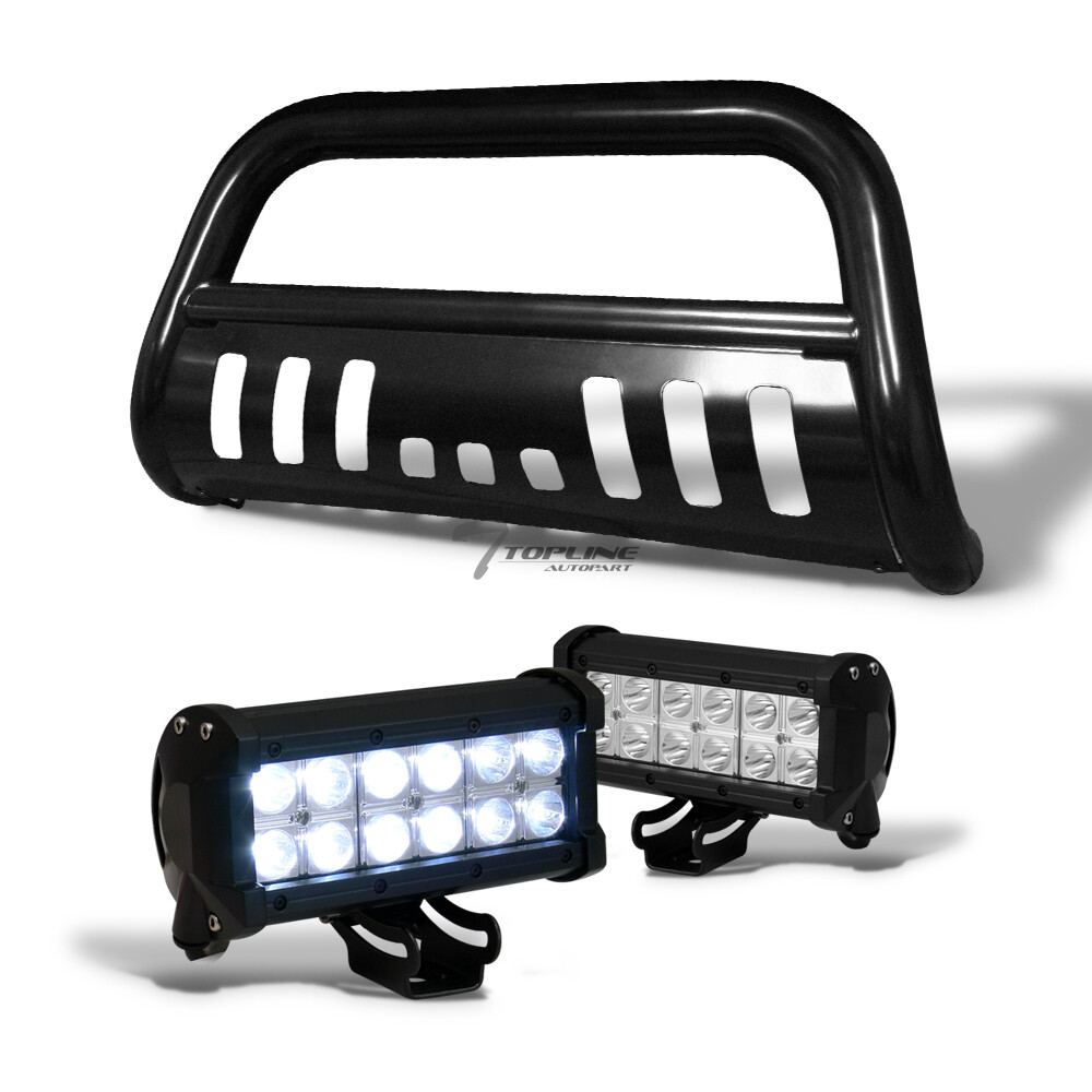 Topline For 2004-2023 Ford F150 Black Bull Guard With 36W CREE LED Light Bars