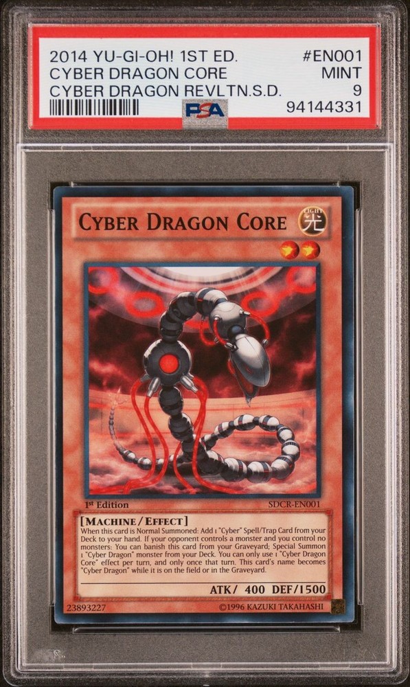 Cyber Dragon Core SDCR-EN001 1st Edition Super Rare Yugioh PSA 9 Mint 2014-image