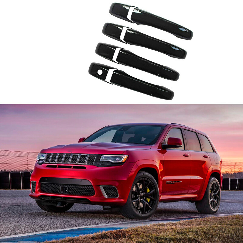Gloss Black Door Handle Covers for 2005-2021 Dodge Chrysler 300 Jeep Grand Ram