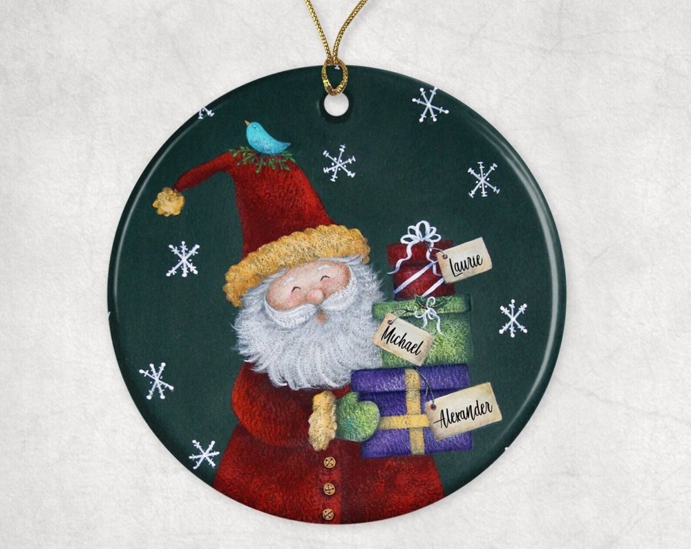 Custom Santa Ornament Personalized Gift Tag Ornament Christmas Ornament Santa
