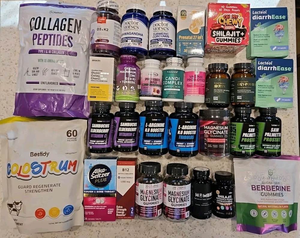 Wholesale Lot Of 30 Assorted Vitamins & Supplements NEW & Sealed 07/2025 & Later