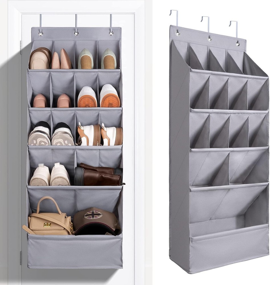 1 Pack Over-the-Door-Shoe-Organizers, Hanging Organizers with Large Pocket Shoe