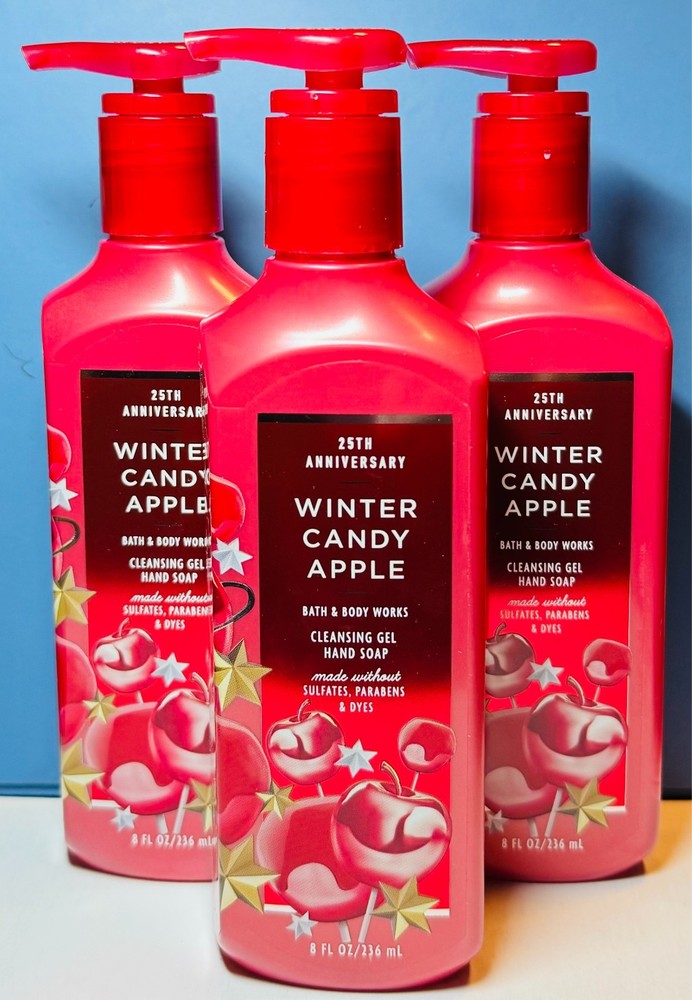 NEW Bath & Body Works Winter Candy Apple 3X Cleansing Gel Soap FREE SHIP