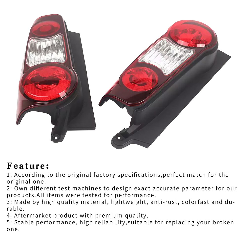 Left & Right Tail Light Lens Housing for Peugeot Partner 2012-2019 Model