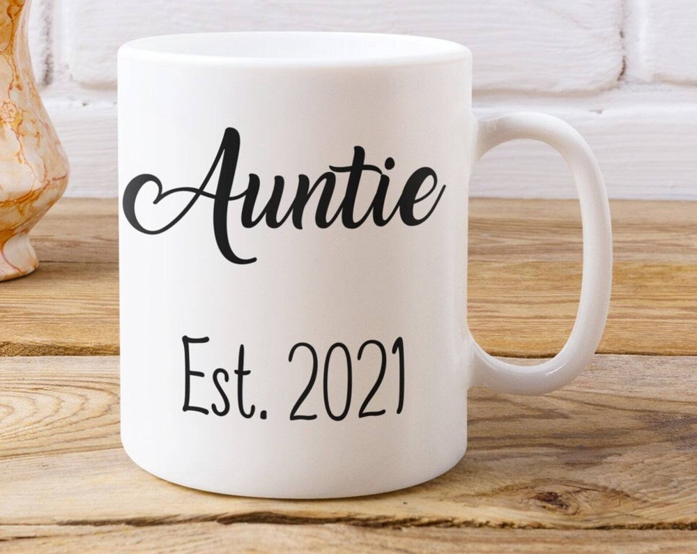 Aunt Est 2021 Coffee Or Tea Mug Premium Quality Pregnancy Announcement Gift