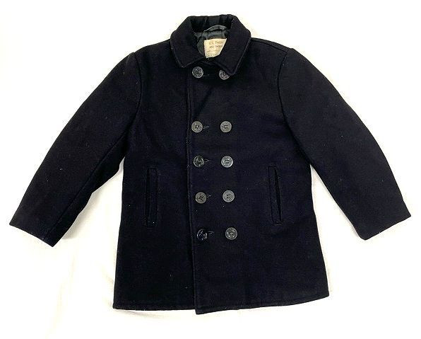 Vintage Made In Usa Schott 10 Button Pea Jacket Coat U.S 740N Dark Navy Size S