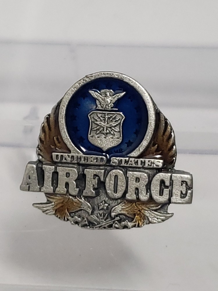 UNITED STATES AIR FORCE ~ SILVER TONE AND ENAMEL LAPEL PIN