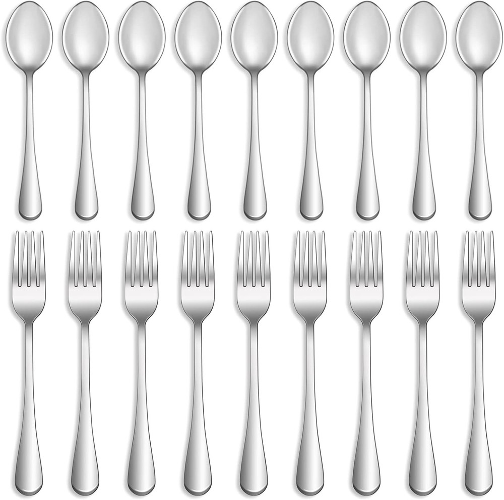 8 Pcs Forks and Spoons Silverware Set,Food Grade Stainless Steel 8pcs-Silver