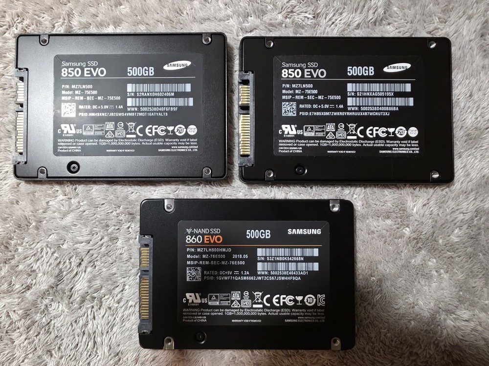 Samsung 860 850 EVO 500gb SSD lot
