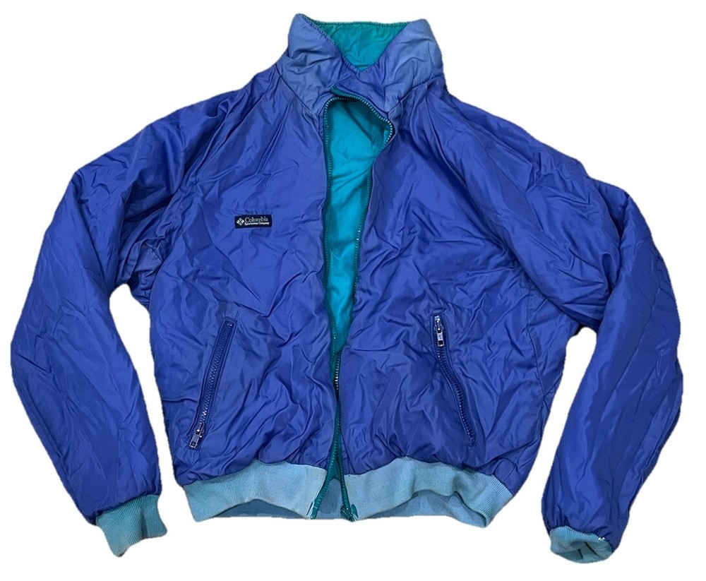 Columbia Men's Purple Teal Puffer Jacket Size Large with Marks