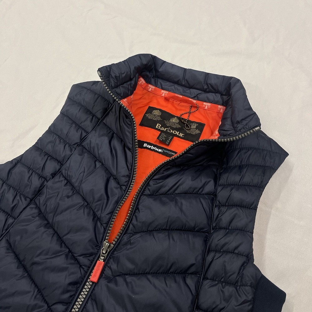 BARBOUR Gilet Jacket Womens USA 4 UK 8 Blue Navy Penhale Fibre Down Puffer Vest