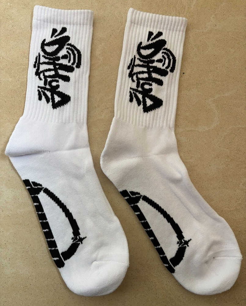 DIALUP Unisex Cotton Rich Jacquard Ribbed Crew Socks Size 6-12 Uk NEW White