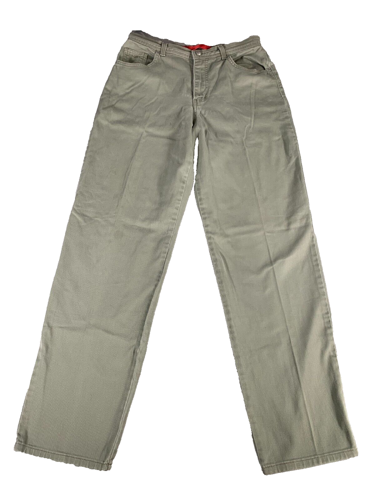 Gloria Vanderbilt Women's Green Straight Leg Denim Jeans 30x29 Cotton Pants #508