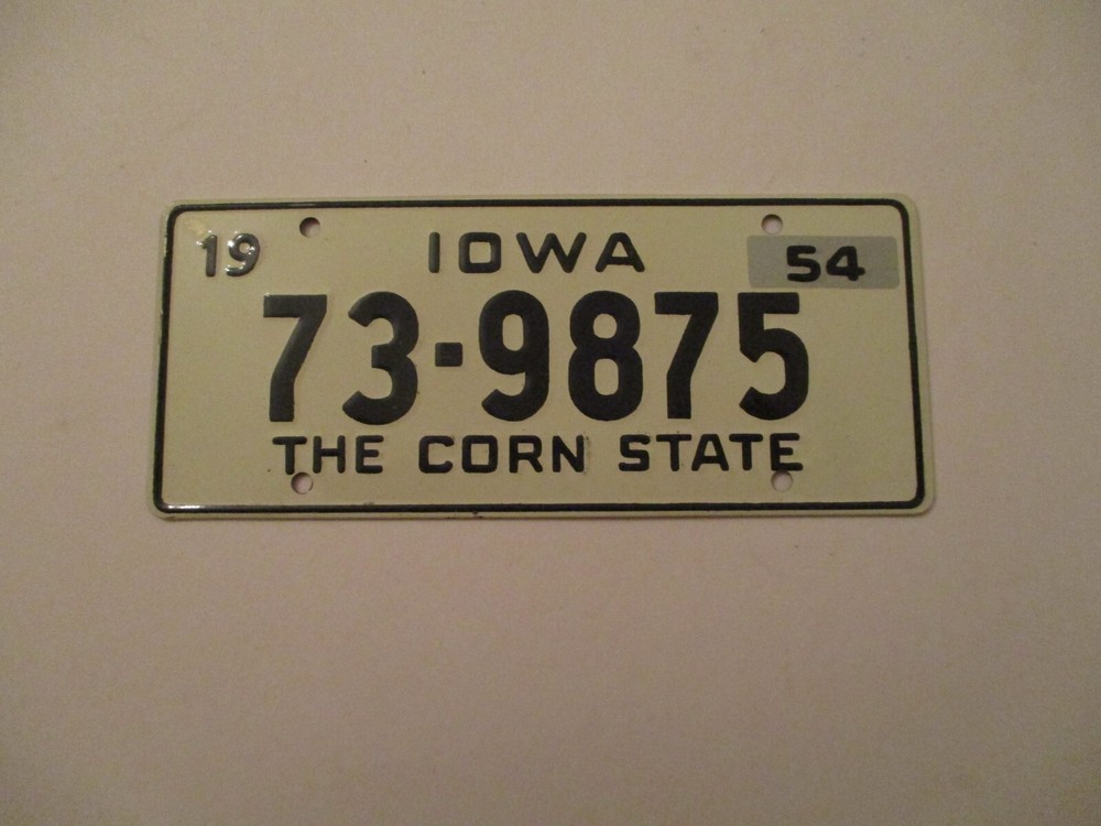 Vintage 1954 General Mills Miniature Iowa Bicycle License Plate Approx. 2