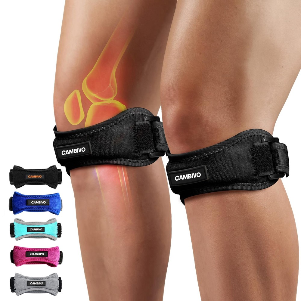 2 Pack Knee Braces for Knee Pain Patella Knee Support Strap Adjustable Patell