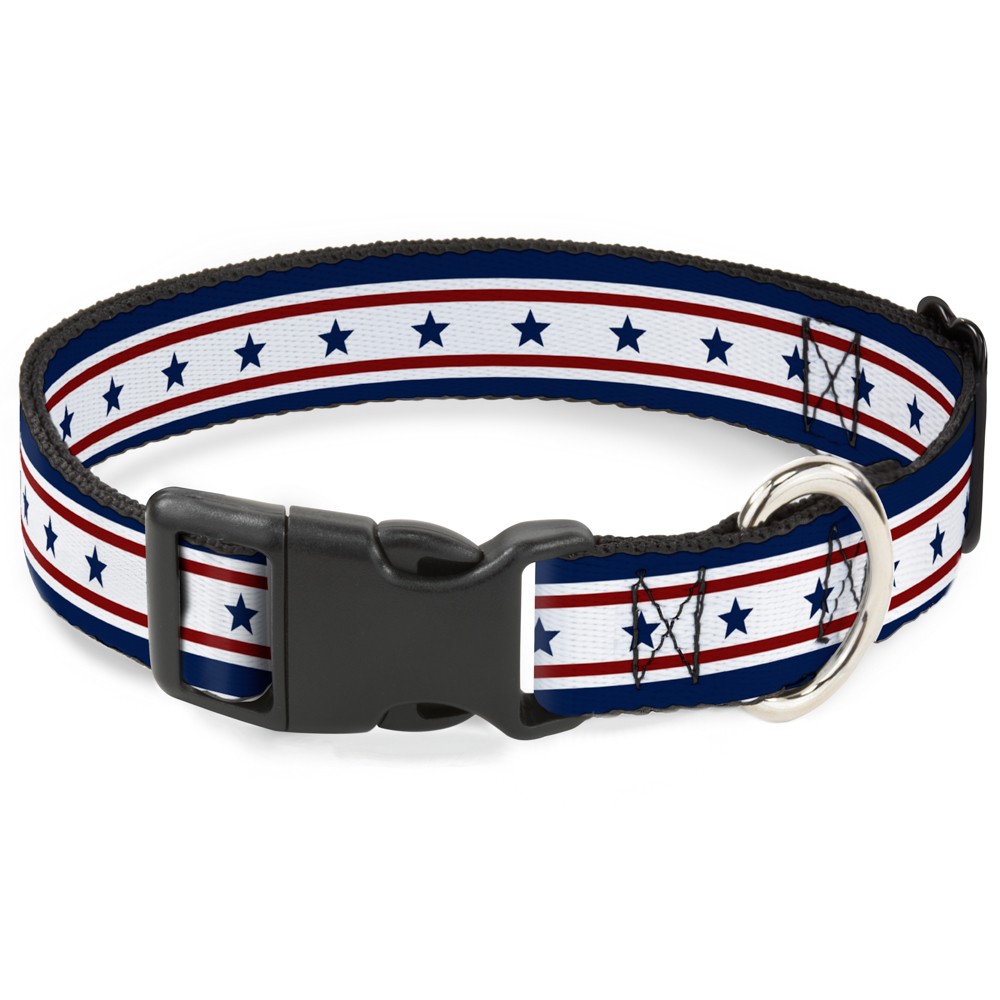 Plastic Clip Collar Americana Stars & Stripes 6 Blue/White/Red Large 15-24