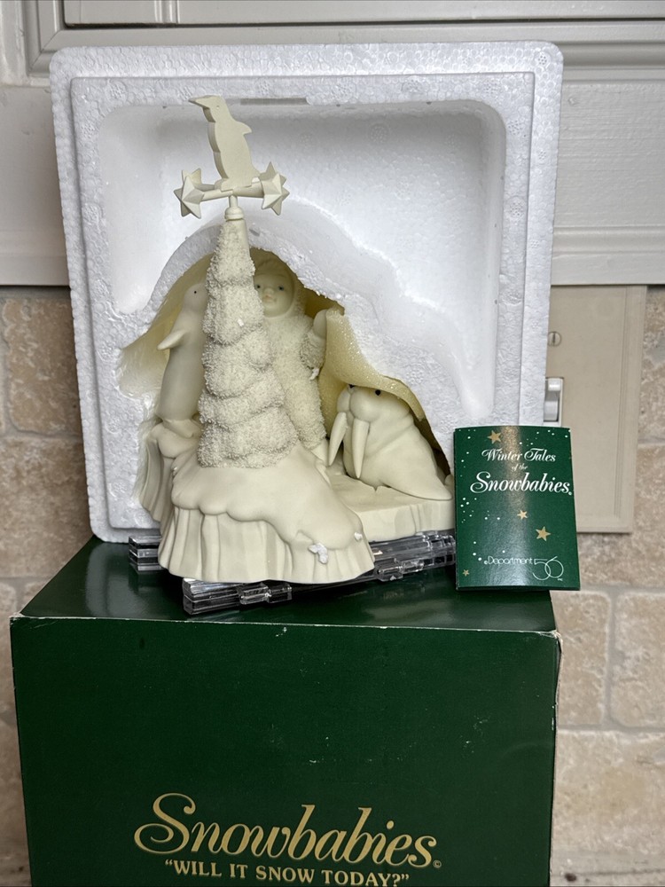 VTG Dept 56 Snowbabies Will It Snow Today Figurine 6.5in with Box NIB
