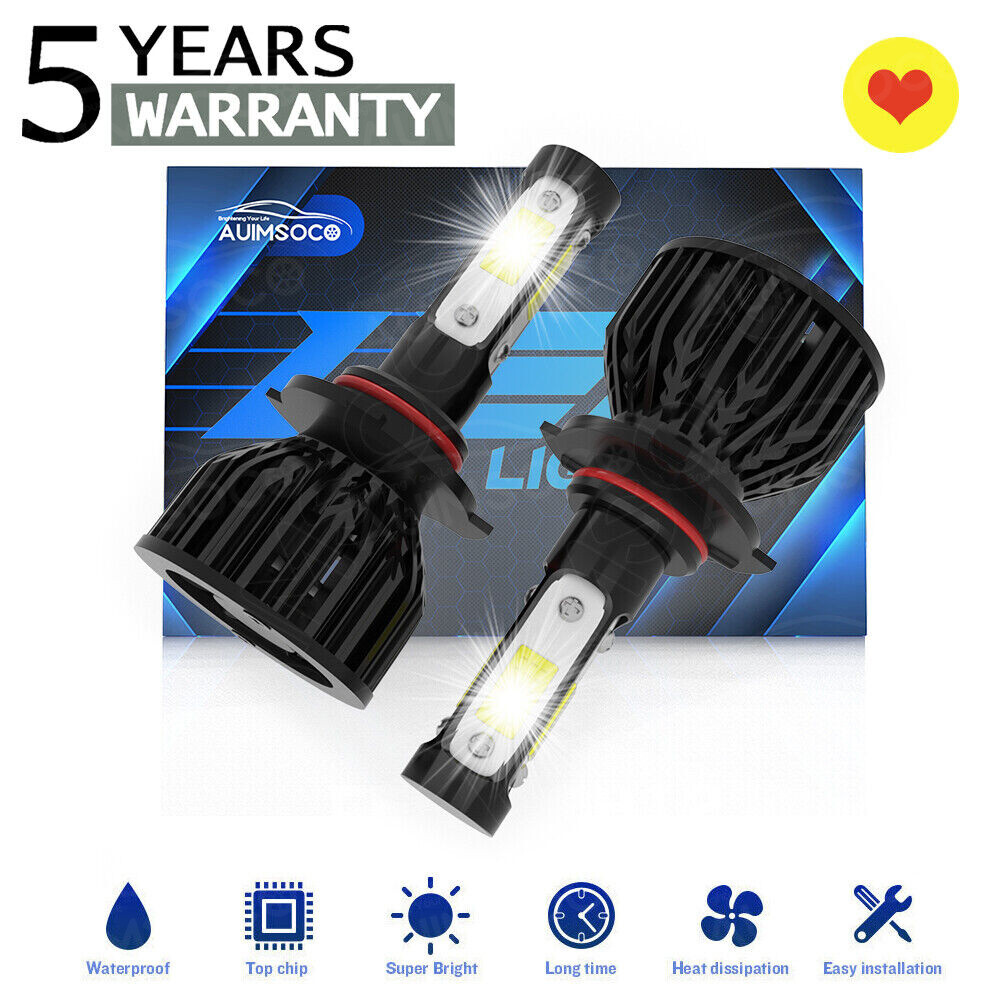 9005 hb3 LED Headlight High/Low Beam Super Bright Bulbs 6000K 4000LM White 2x