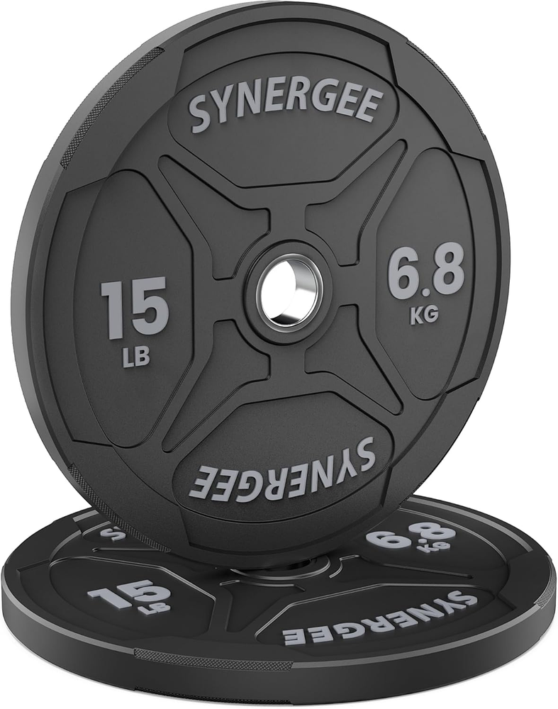 Black EZ Grip Bumper Plates – Durable Olympic Weight Plates with Easy-Lift Desig