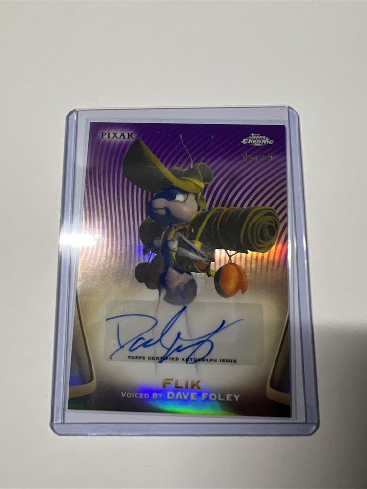 2025 TOPPS CHROME DISNEY FLIK - A BUG’S LIFE PURPLE AUTO DAVE FOLEY 4/75