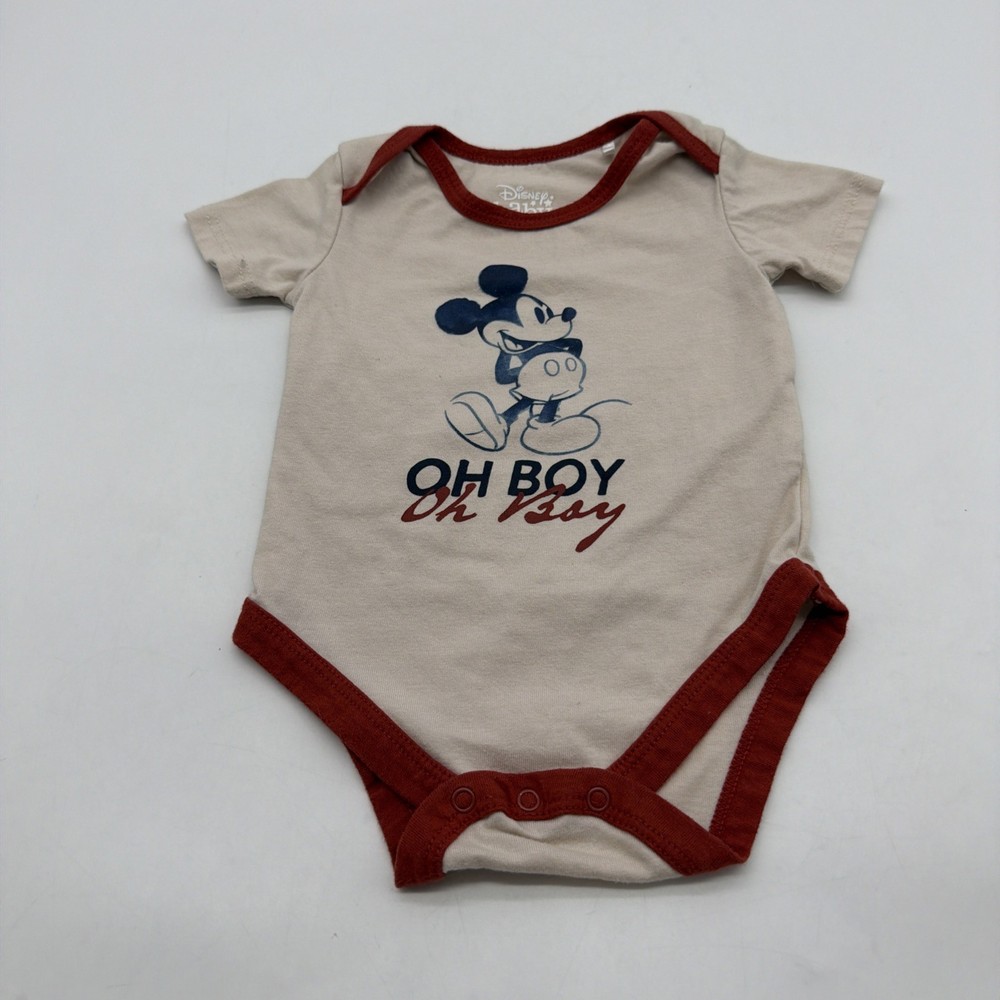 Disney Baby One Piece Toddler Unisex Baby Toddler 6M Beige Graphic Print .#38649