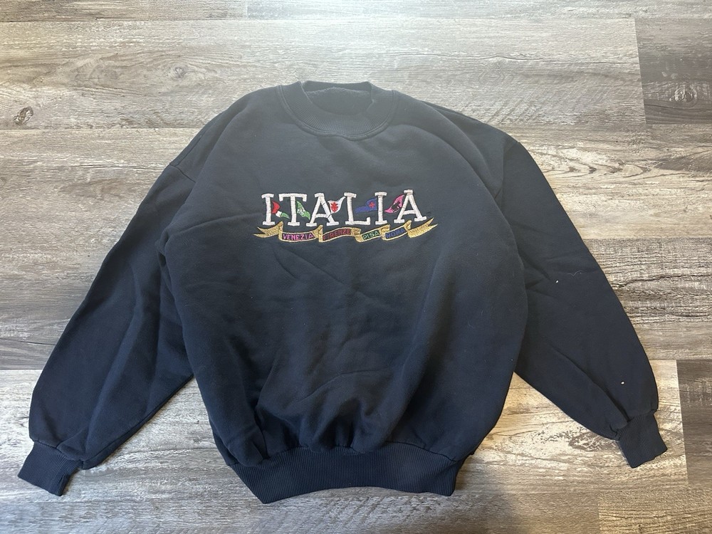Vintage Italia Crewneck Sweatshirt  90s Pisa Roma Venezia Embroidered