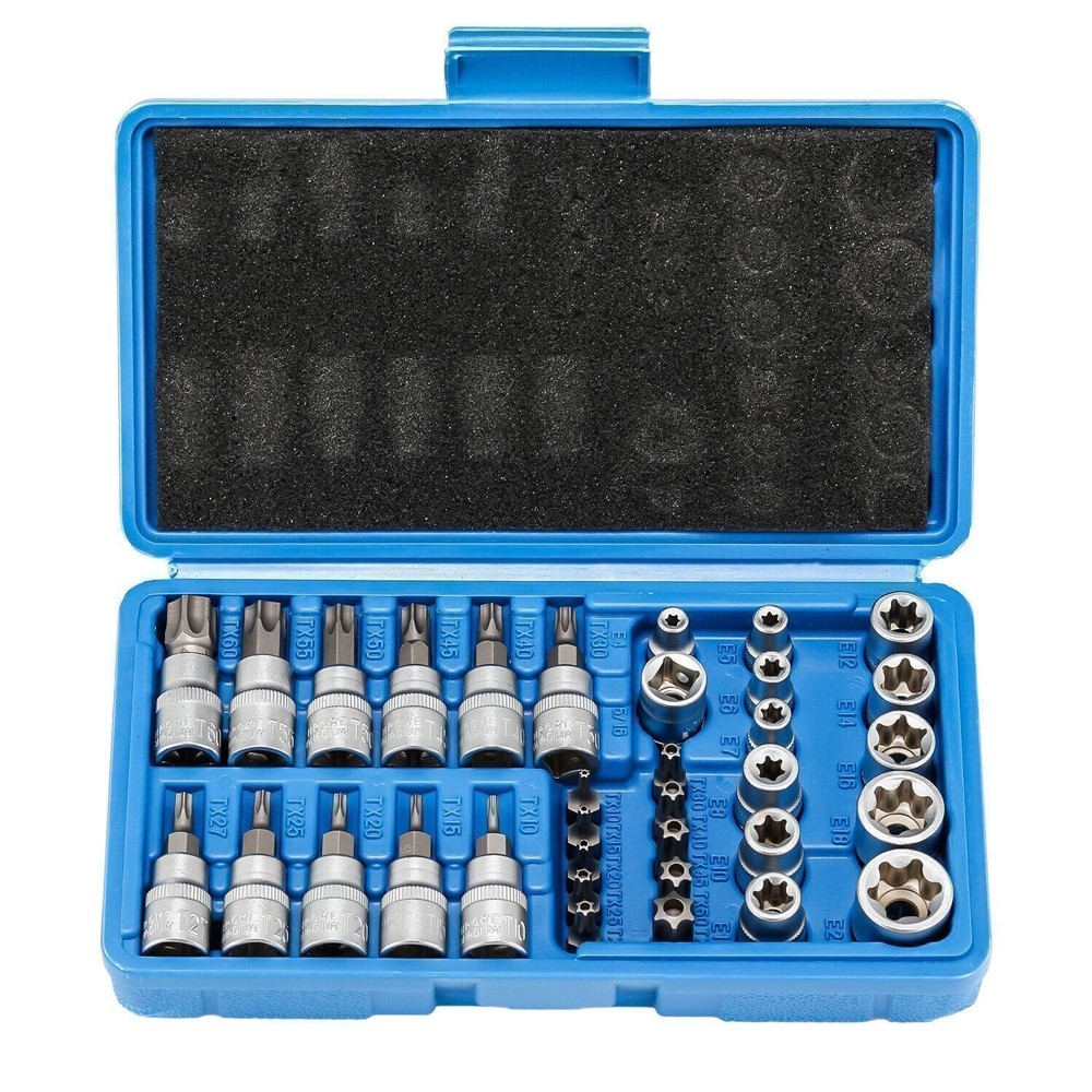 34Pcs Drive Male Female Torx Star Bit Socket E-socket Set Handheld Tool Case US