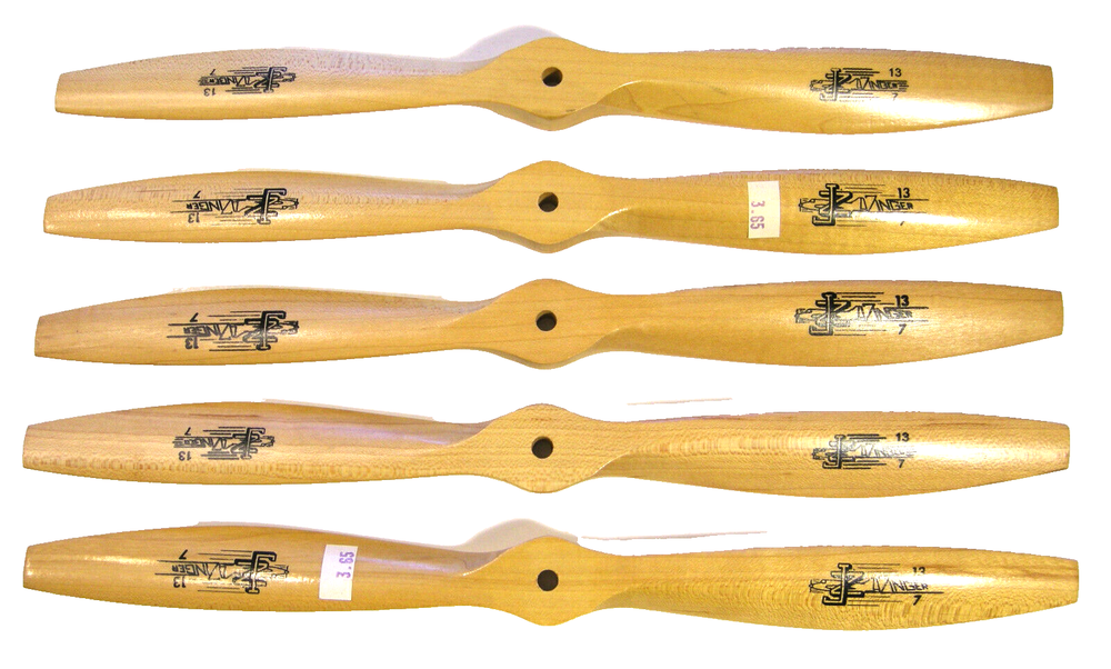 Lot of 5 JZ ZINGER 13x7 Wooden RC Airplane Propellers New
