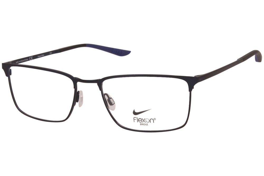 Nike 4307 408 Eyeglasses Satin Navy/Black Full Rim Rectangle Shape 54mm