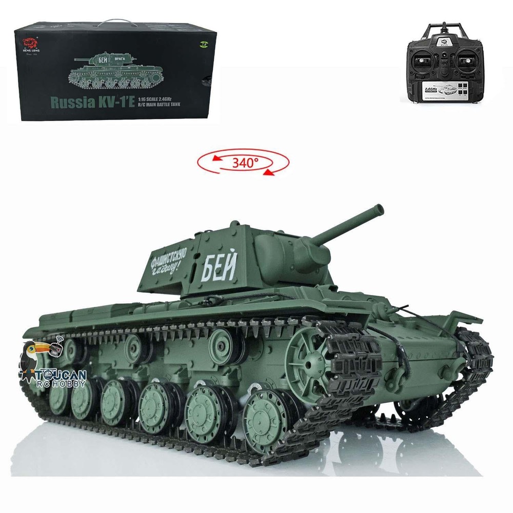 2.4G Heng Long 7.0 3878 Soviet KV-1 RTR 1/16 RC Tank Model Plastic Version