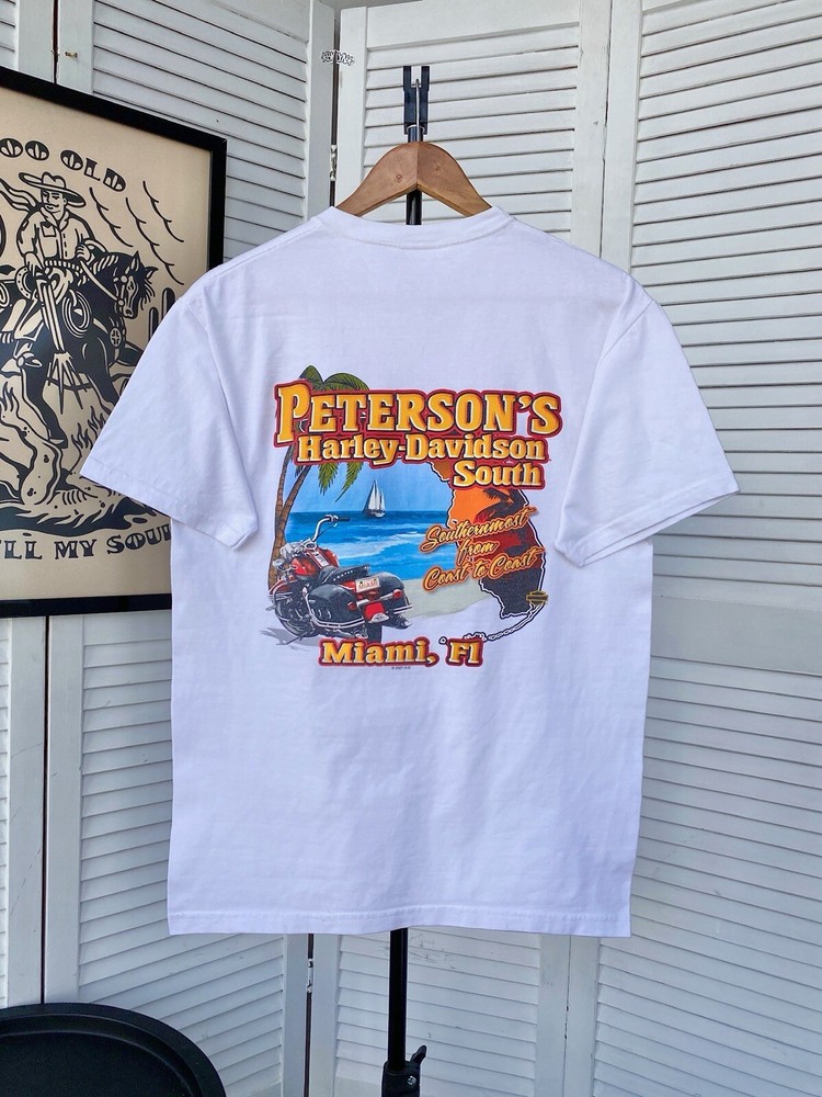 Vintage Harley Davidson Miami F1 Big Logo Retro Tee