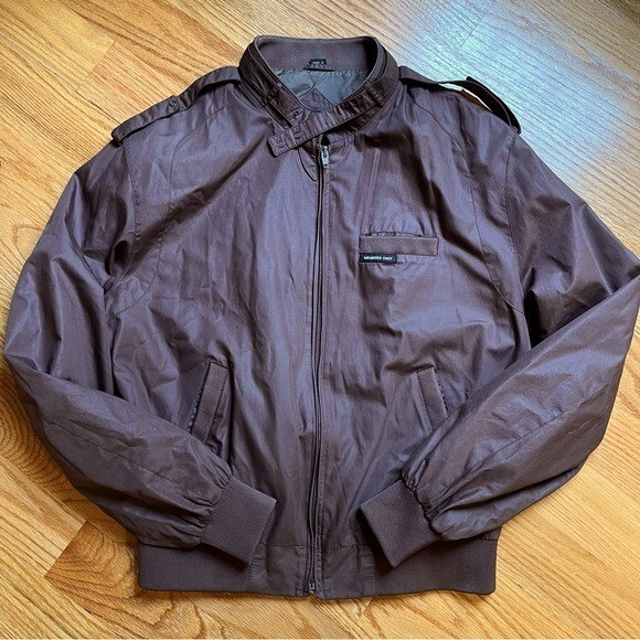 Vintage Members Only brown zip-up jacket size 44 for men-image