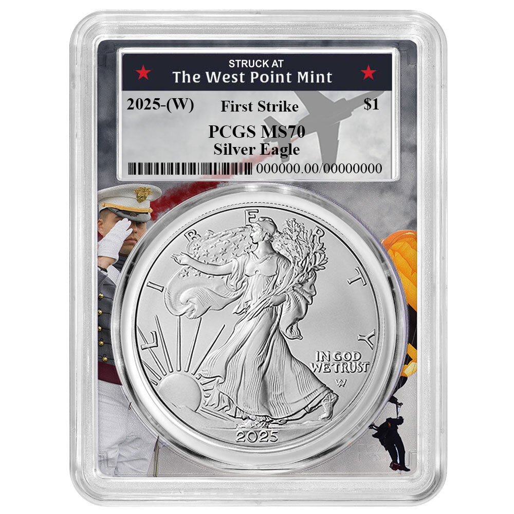 Presale - 2025 (W) $1 American Silver Eagle PCGS MS70 FS West Point Frame-image