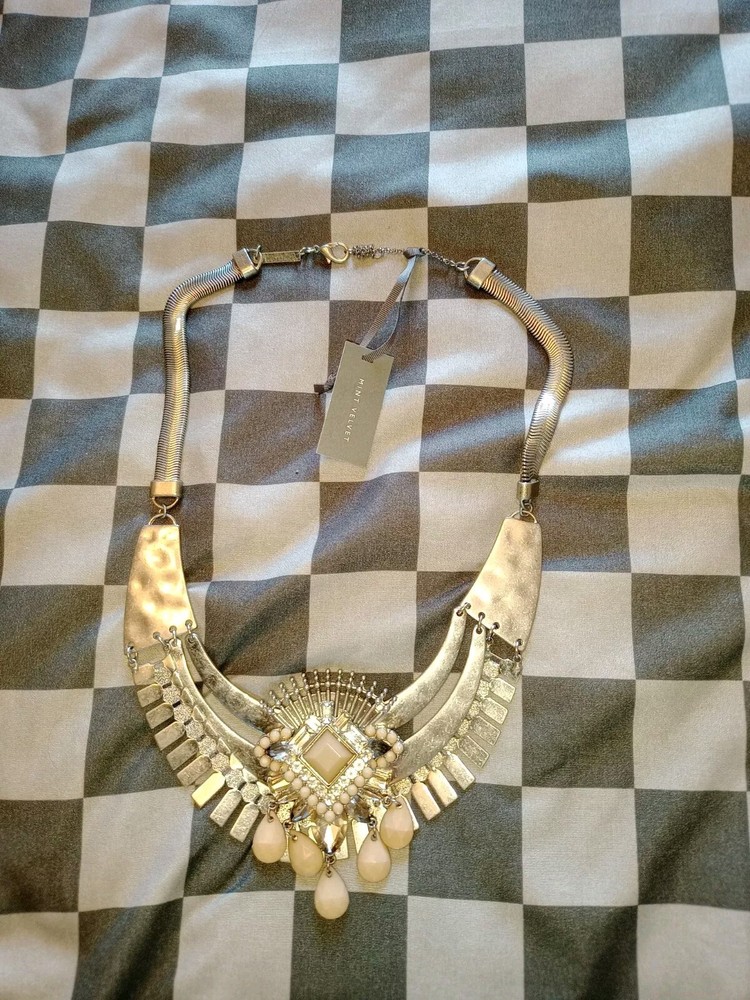 Mint Velvet Ladies Silver Statement Necklace Crystal Gemstone Adjustable