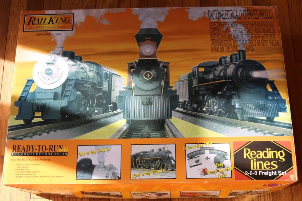MTH RailKing O Gauge Reading Lines 2-6-0 Freight Set 30-4145-0 Like New