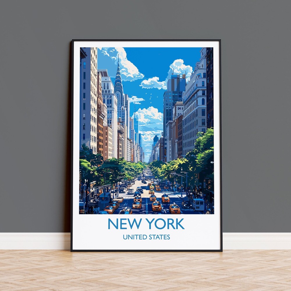 New York Travel Print Wall Art Travel Poster Of New York New York Art Lovers