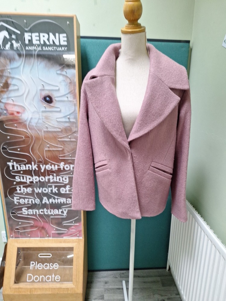 Marks & Spencer Pink Wool Coat Size 12 Sandringham