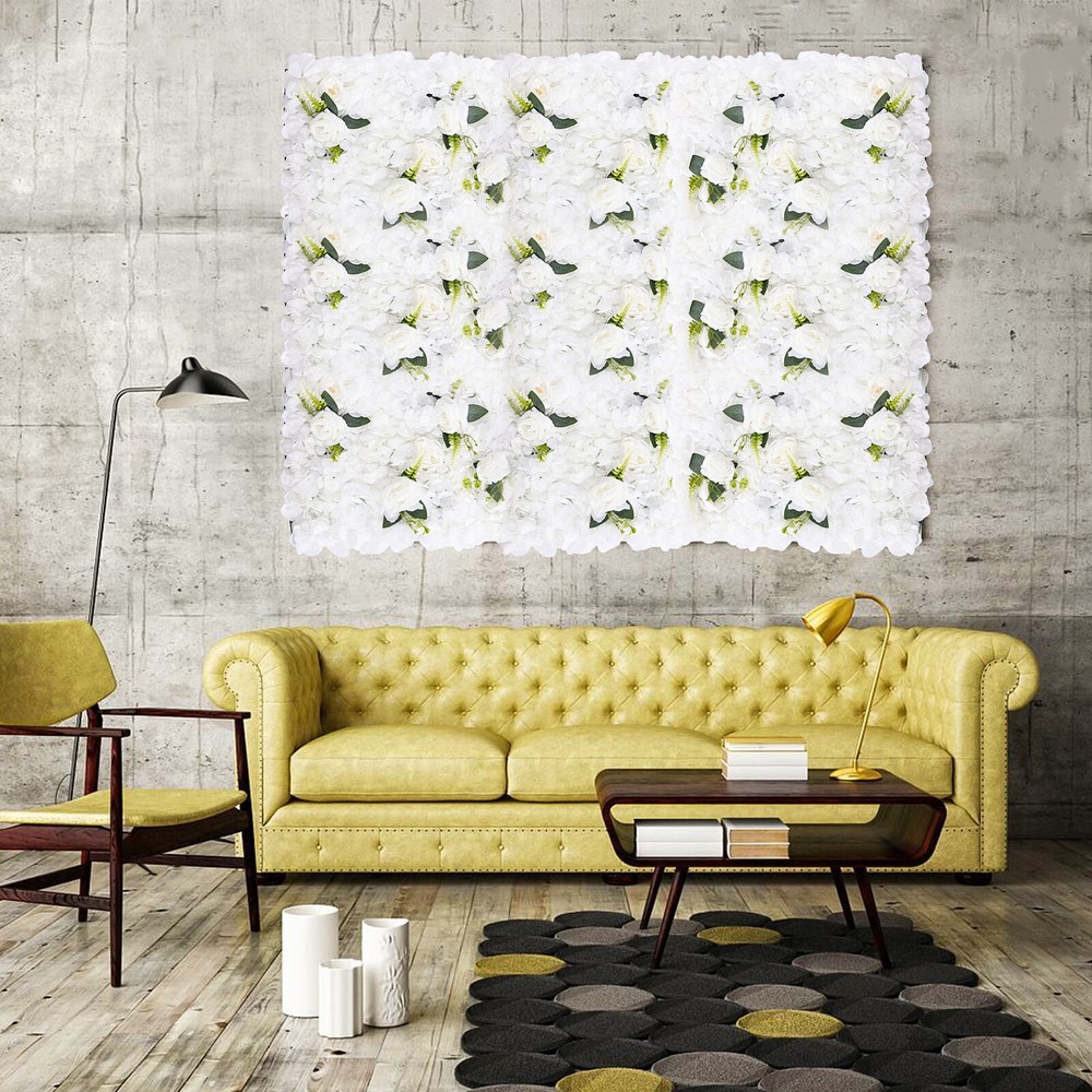 Wedding Artificial Flower Wall Panel Silk Hydrangea Rose Wall Panel Decoration