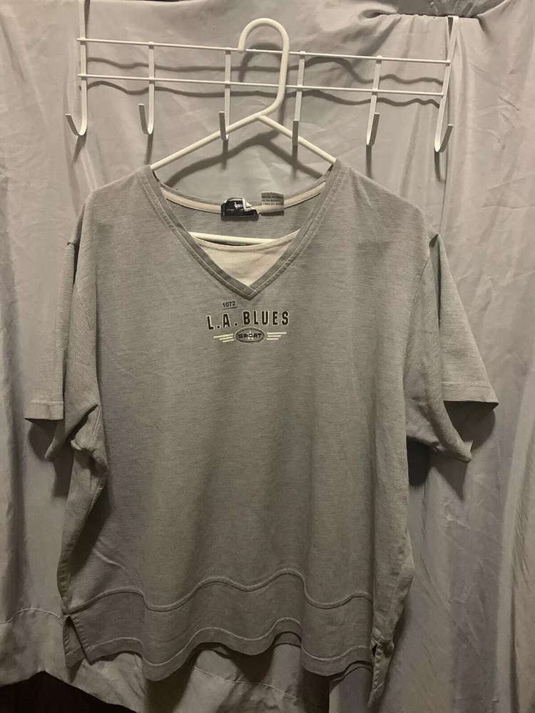Vintage  L.A. Blue Shirt Adult 24/W Grey Short Sleeve Sport Casual Women’s
