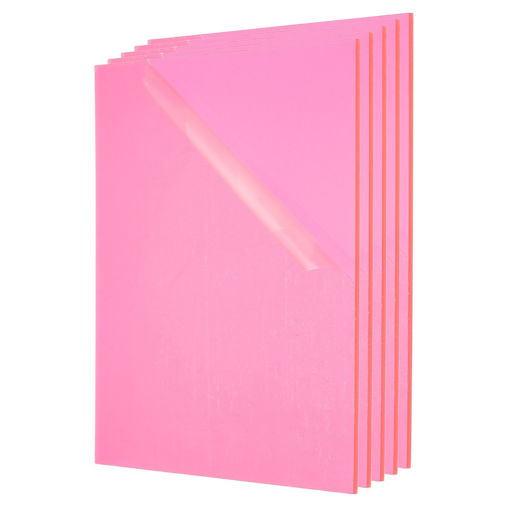 1/8 Inch Thick Acrylic Sheets, 5Pack 16x12 Inch Plastic Sheet Fluorescent Red