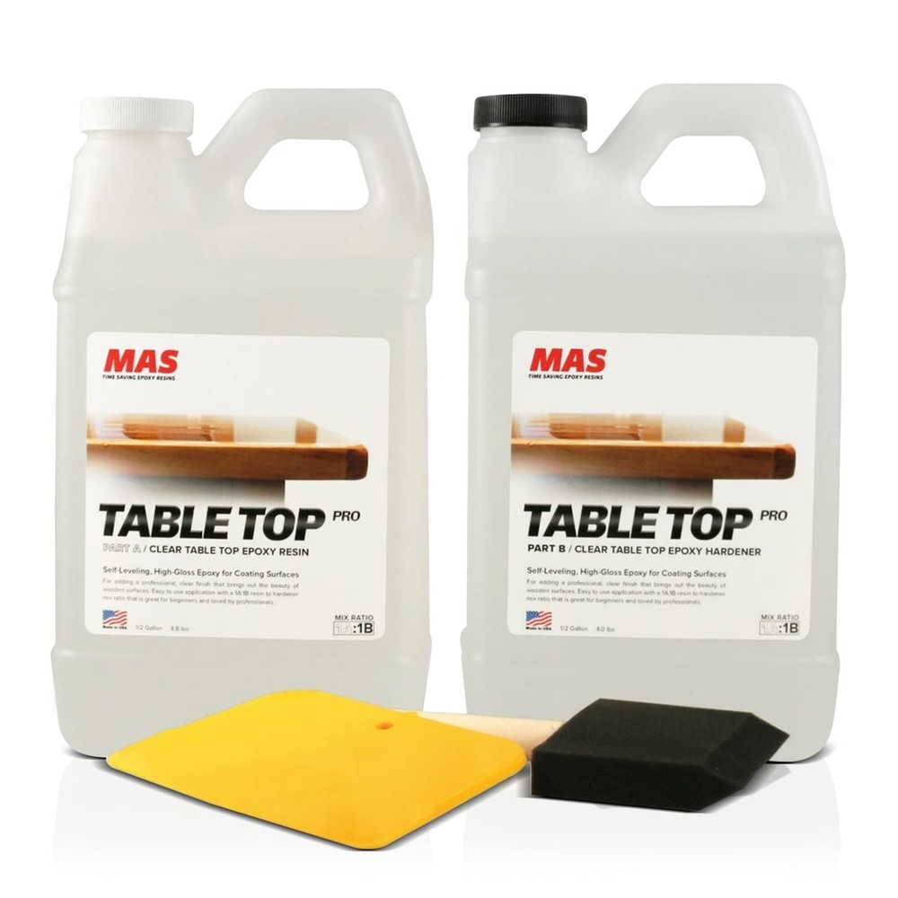 MAS Epoxies Table Top Pro 1 Gal Crystal Clear DIY Resin Casting Kit