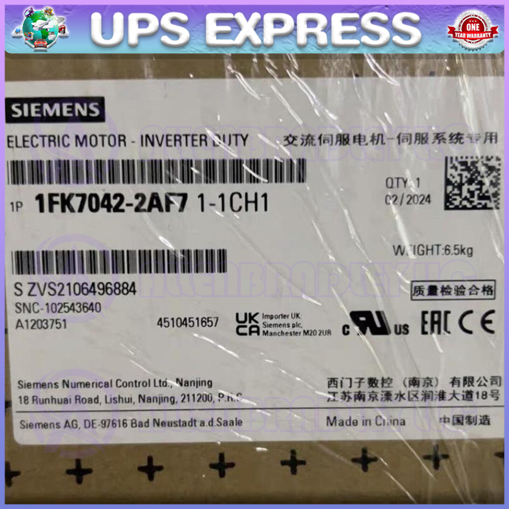 1FK7042-2AF71-1CH1 Siemens Servo Motor Expedited Shipping UPS Express GQZ1