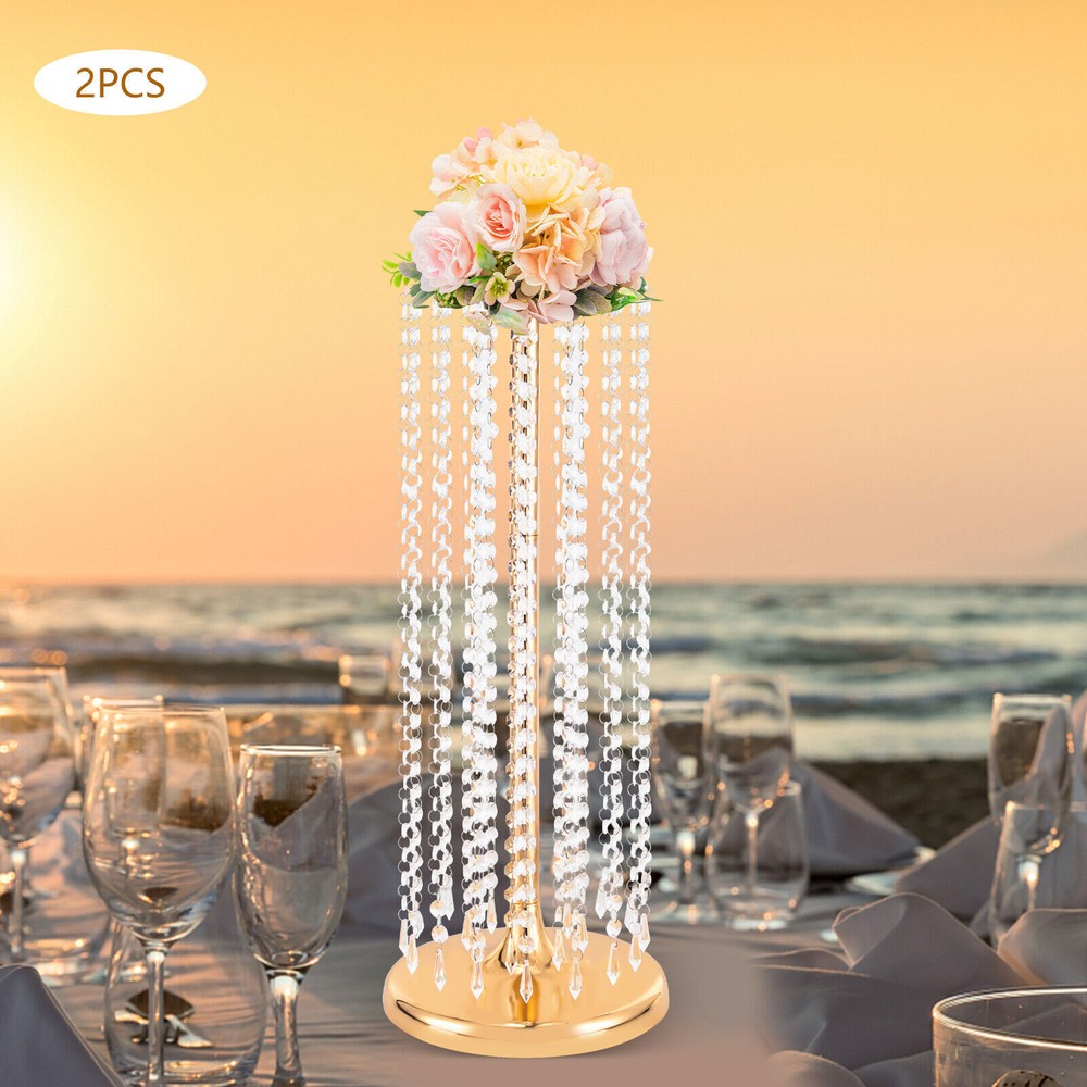 2 Pcs 35.4in Tall Wedding Centerpieces Flower Vases Gold/Silver Vase