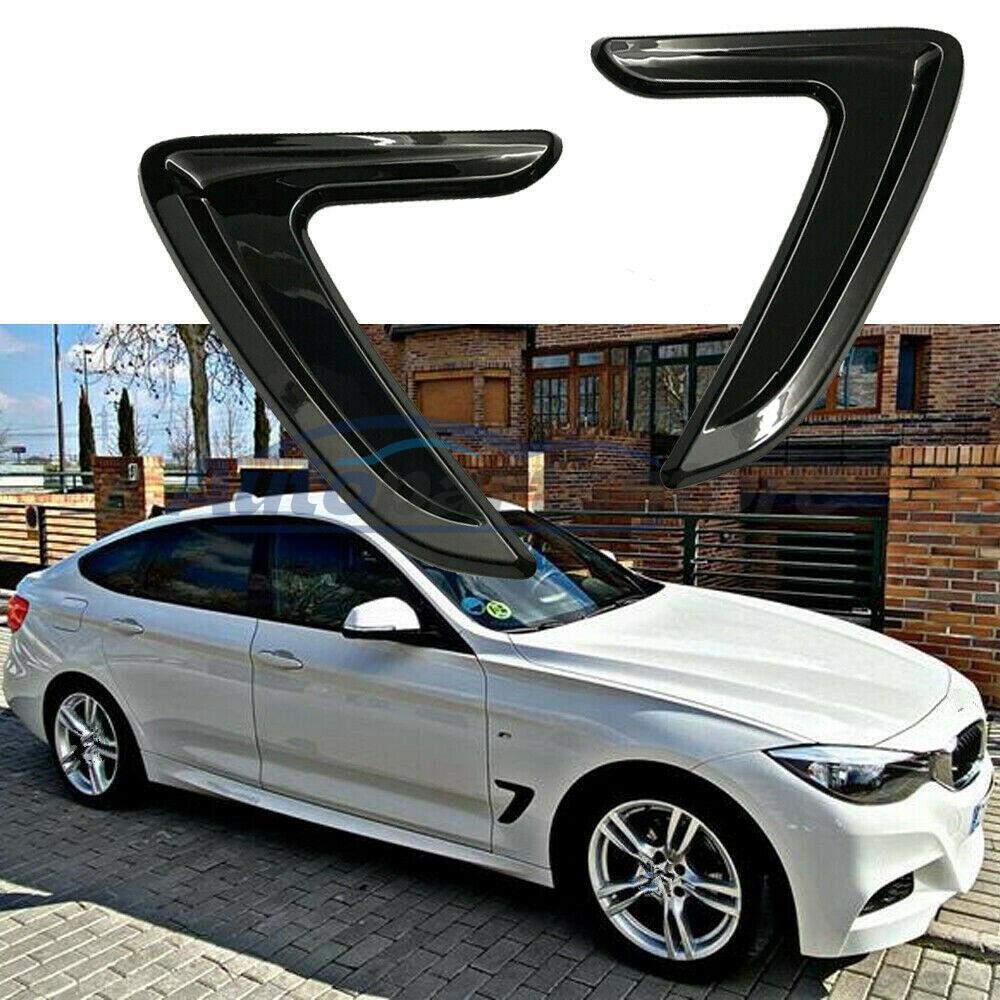 For BMW Universal Sport GT Black Side Fender Air Flow Vent Decor Cover Trim New